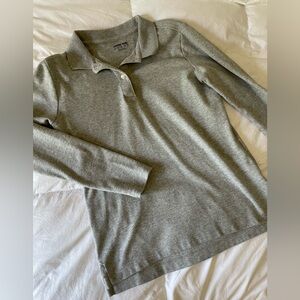 Lands End long sleeve polo - gray - never worn